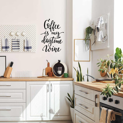 Wall Quote Decal - Coffee is my daytime wine - Two Little Giggles