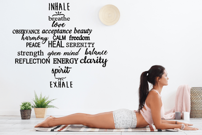 Inhale Exhale Yoga Wall Decal Sticker Quote - Two Little Giggles