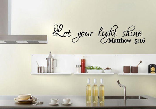 Let your light shine Wall Decal Sticker Quote - Two Little Giggles