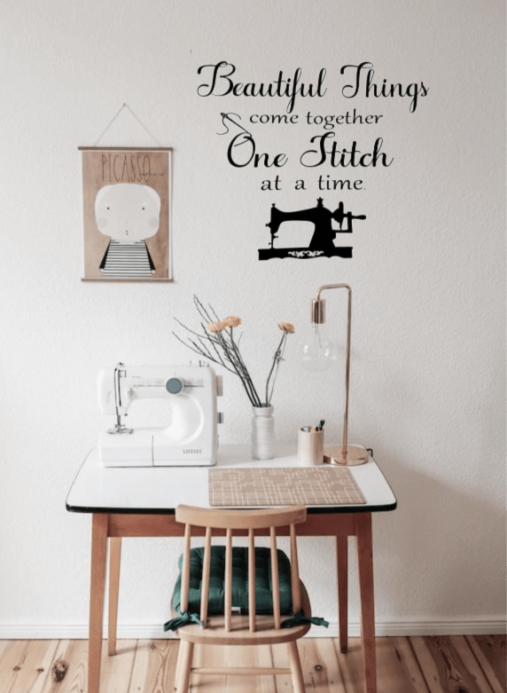 One stitch at a time Wall Decal Quote - Two Little Giggles