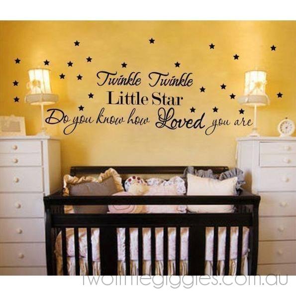 Twinkle Twinkle little star black removable wall decal sticker
 - Two Little Giggles