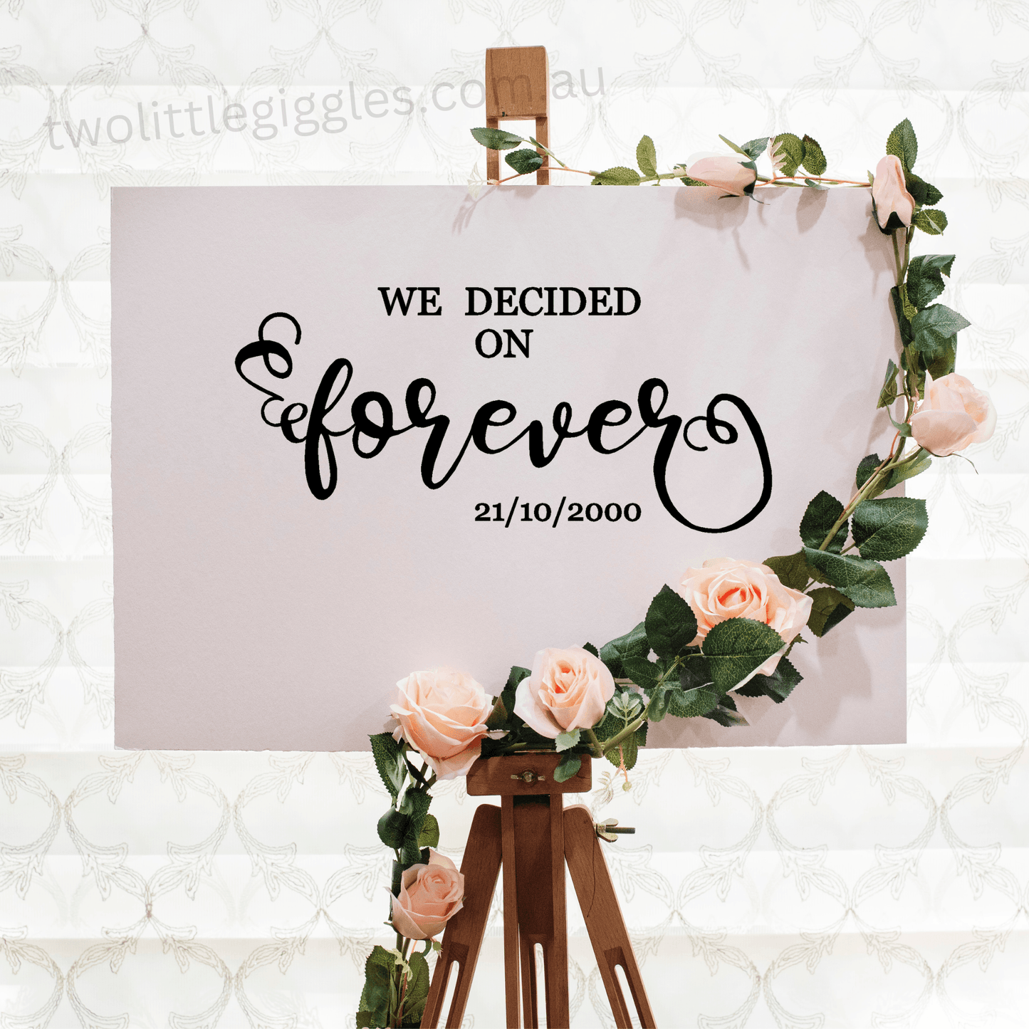 We decided on Forever Wall Decal Sticker Quote - Two Little Giggles