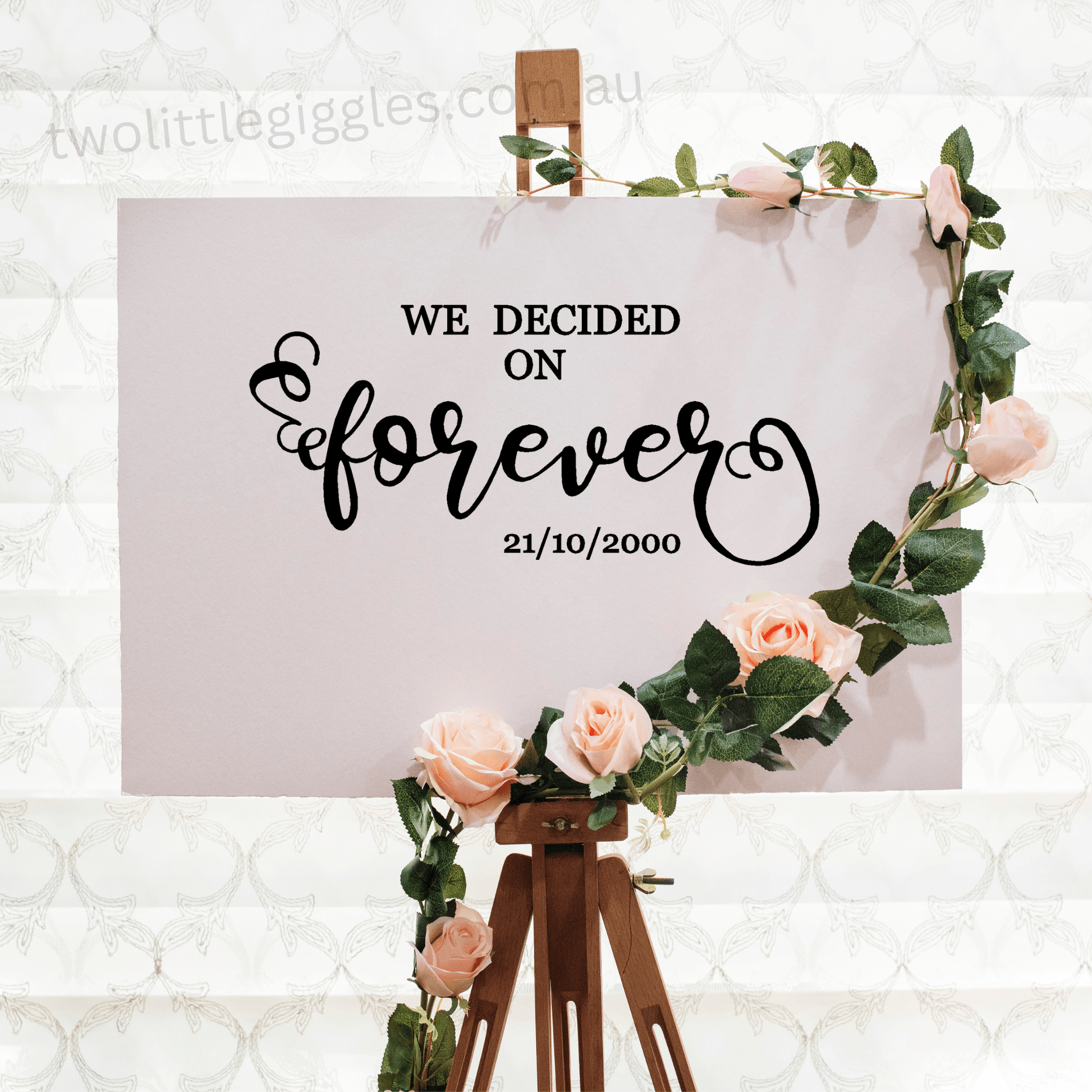 We decided on Forever Wall Decal Sticker Quote - Two Little Giggles